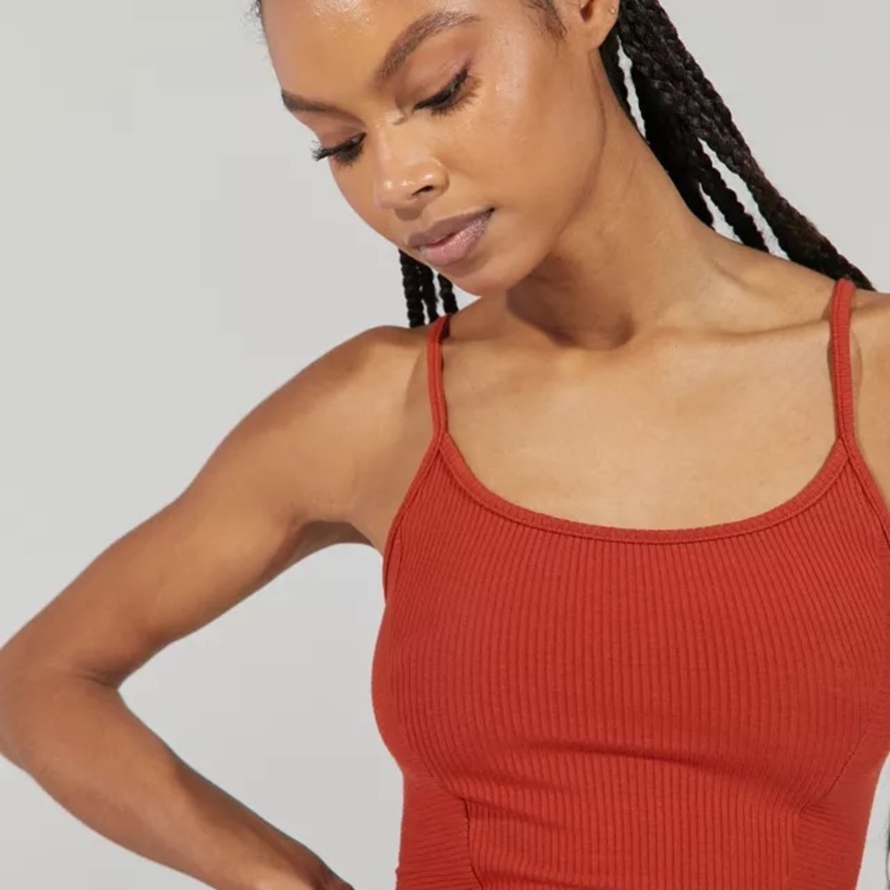 Urban Outfitters Red Ribbed Fitted Camisole